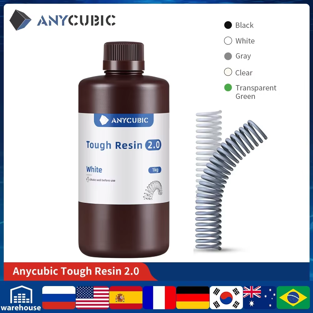3D Printing Uv Resin - Anycúbico resina resistente flexível 2.0 405nm