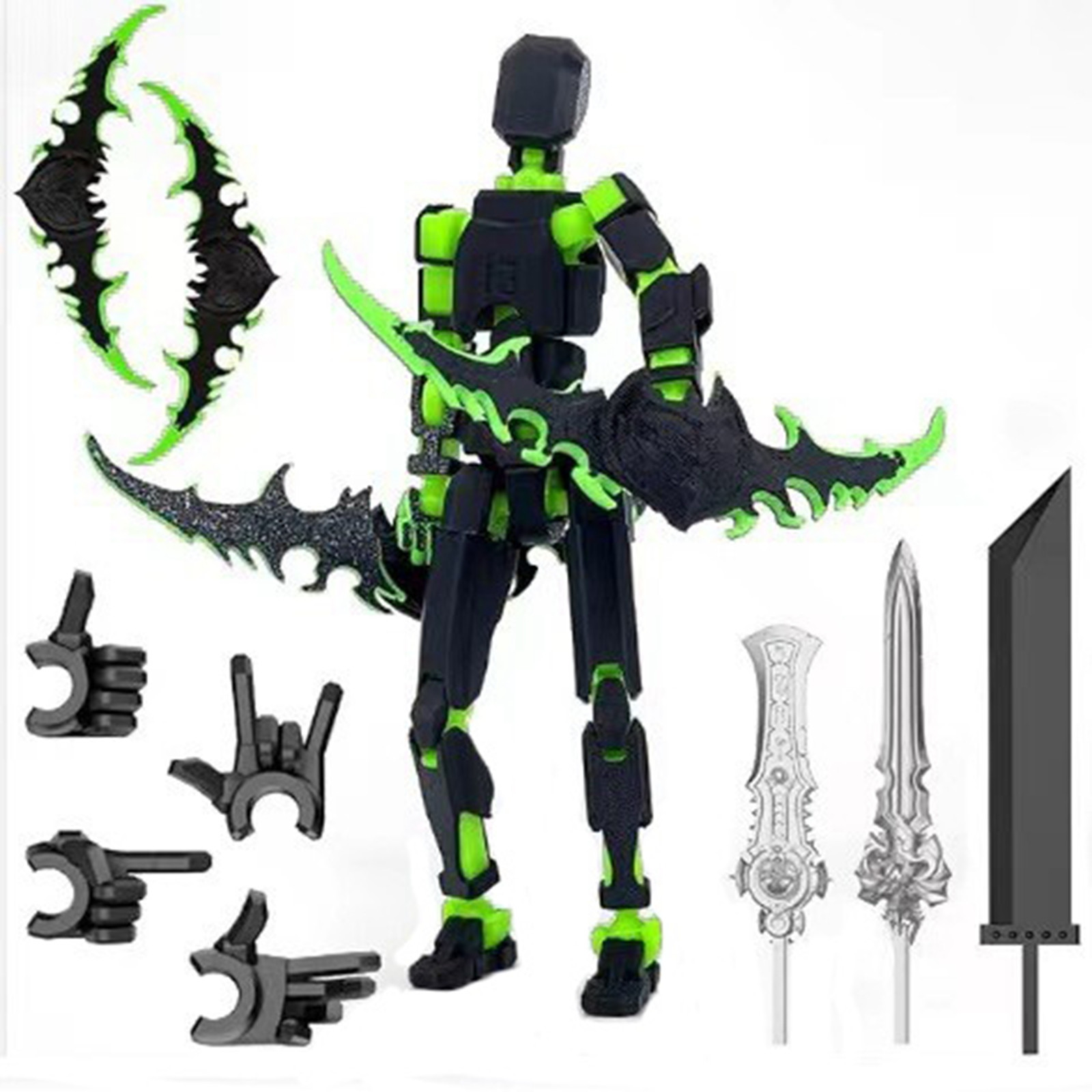 3D Printing Aluminium - Titan 13 com asas figura brinquedos